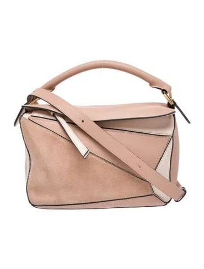 Pre-owned Loewe Leather Puzzle In Neutral