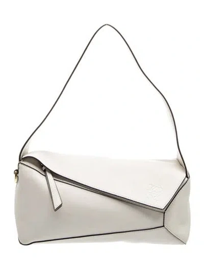 Pre-owned Loewe Leather Puzzle In Neutral