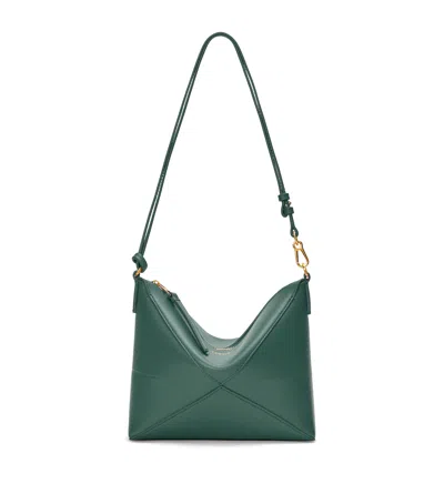 Loewe Leather Puzzle Pouch Bag In Green