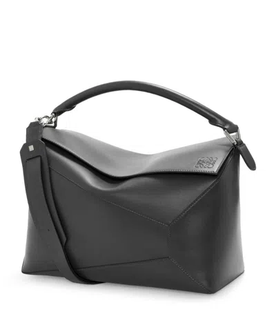 Loewe Leather Puzzle Top-handle Bag In Black