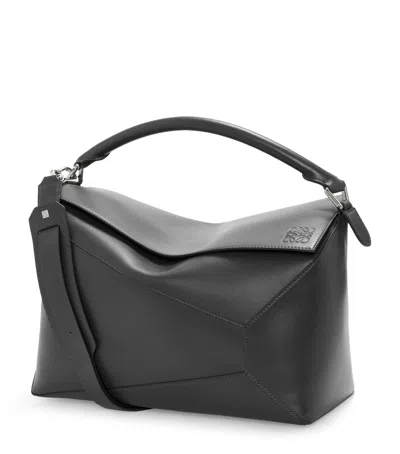 Loewe Large Puzzle Edge Bag In Grained Calfskin In Black