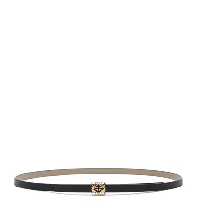 Loewe Leather Reversible Anagram Bombé Belt In Black