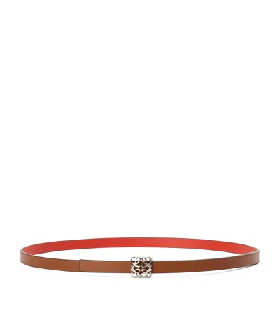 Loewe Leather Reversible Anagram Bombé Belt In Brown