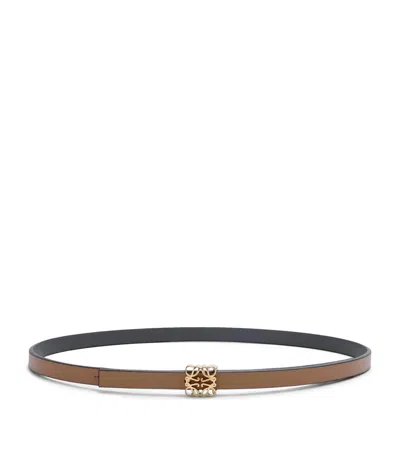 Loewe Leather Reversible Bombe Anagram Belt In Brown