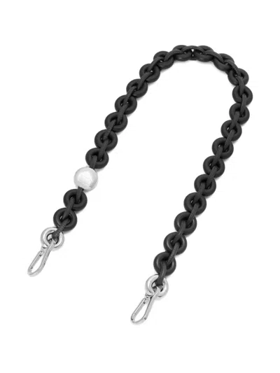 Loewe Leather-ring Chain In Black