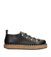 Loewe Leather Rivet Hiking Boots In Black