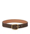 Loewe Leather Rounded-rectangle Belt In Brown