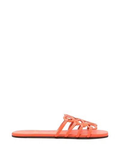 Loewe Petal Anagram Slide In Soft Calfskin In Pink