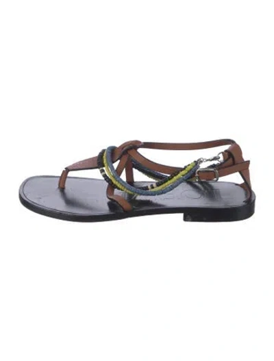 Pre-owned Loewe Leather Sandals In Blue