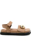 Loewe Pebble Fussbett Sandals In Soft Calfskin In Brown