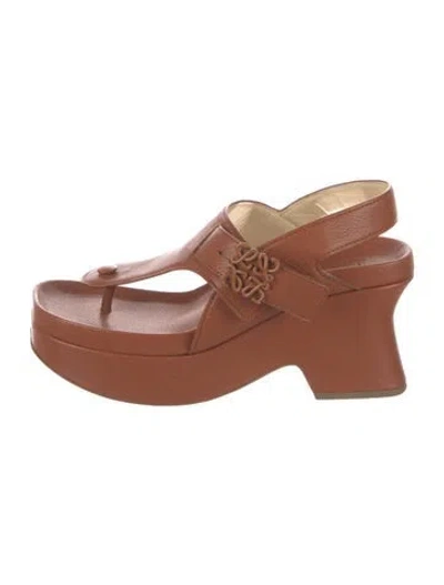 Pre-owned Loewe Leather Sandals In Brown