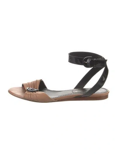 Pre-owned Loewe Leather Sandals In Neutral