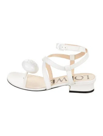 Pre-owned Loewe Leather Sandals In Neutral