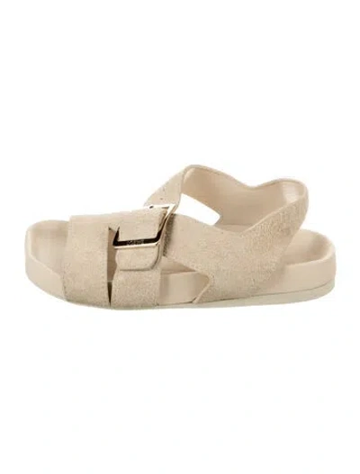 Pre-owned Loewe Leather Sandals In Neutral