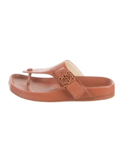 Pre-owned Loewe Leather Sandals In Neutrals