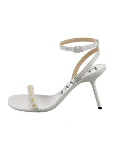 Pre-owned Loewe Leather Sandals W/ Tags In White