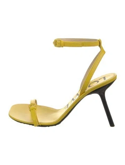 Pre-owned Loewe Leather Sandals In Yellow