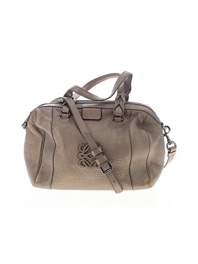 Pre-owned Loewe Leather Satchel In Gray