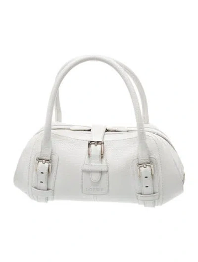 Pre-owned Loewe Leather Senda Vintage In White