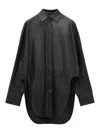 Loewe Tailored Shirt With Curved Hem And Spread Collar In Black