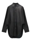 Loewe Tailored Shirt With Curved Hem And Spread Collar In Black