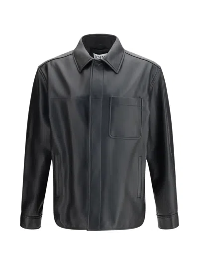 Loewe Leather Jacket In Black