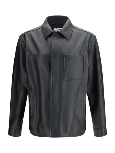 Loewe Leather Jacket In Black