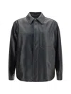 Loewe Embossed Anagram Leather Jacket In Black