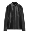 Loewe Embossed Anagram Leather Jacket In Black
