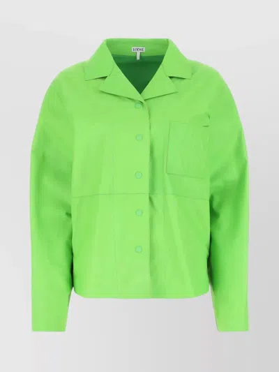 Loewe Fluo Green Leather Shirt