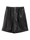 Loewe Leather Shorts In Black