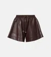 Loewe Trapeze Shorts In Nappa Leather In Brown