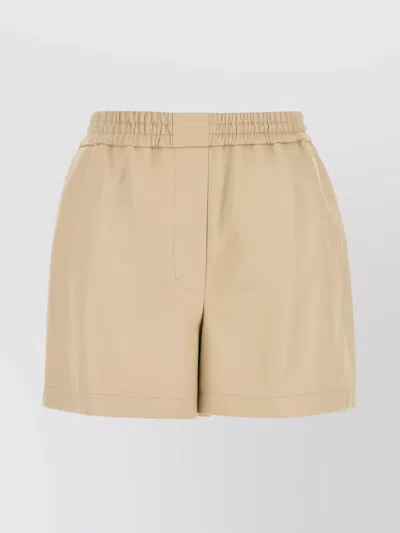 Loewe Shorts In Pelle Sabbia Donna In Brown