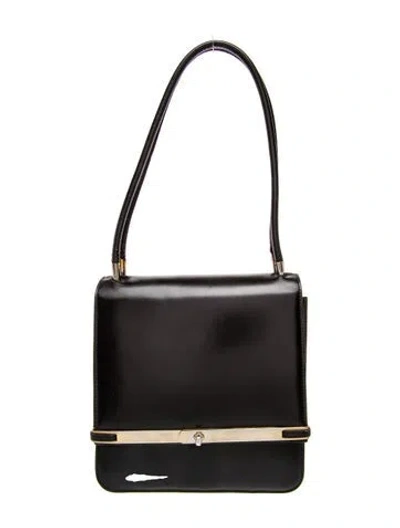Pre-owned Loewe Leather Shoulder Bag In Black