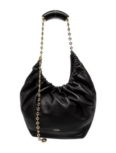 Pre-owned Loewe Leather Shoulder Bag In Black