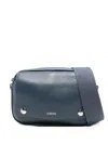 Loewe Small Pebble Messenger Bag In Supple Grained Calfskin In Blue