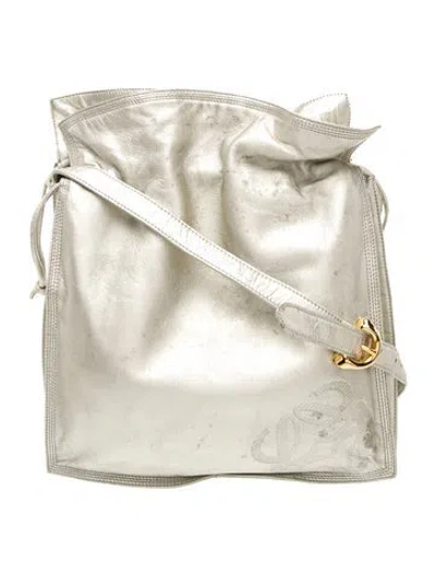 Pre-owned Loewe Leather Shoulder Bag In Neutral