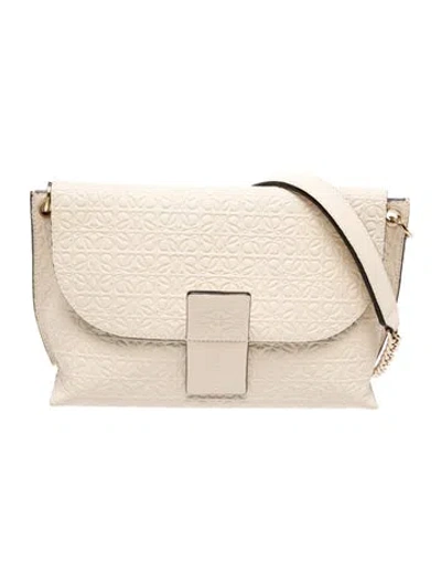 Pre-owned Loewe Leather Shoulder Bag In Neutral