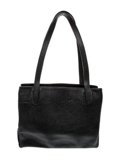 Pre-owned Loewe Leather Shoulder Bag Vintage In Black