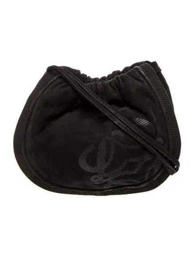 Pre-owned Loewe Leather Shoulder Bag Vintage In Black