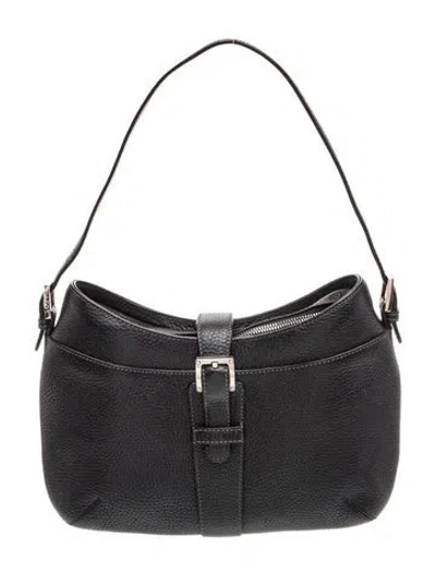 Pre-owned Loewe Leather Shoulder Bag Vintage In Black