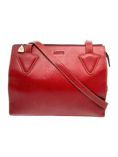 Pre-owned Loewe Leather Shoulder Bag Vintage In Red