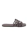 Loewe Leather Slides In Black