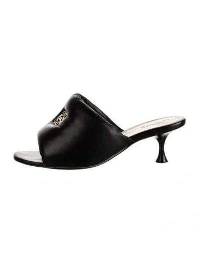 Pre-owned Loewe Leather Slides In Black