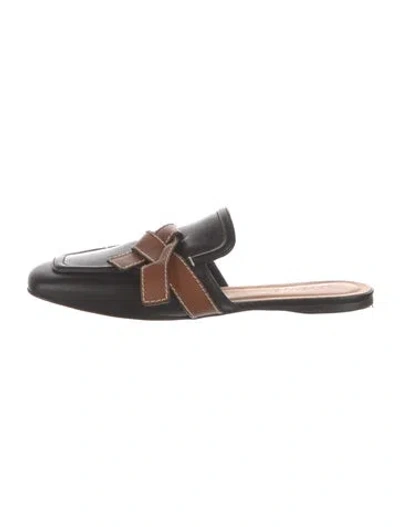 Pre-owned Loewe Leather Slides In Black/brown