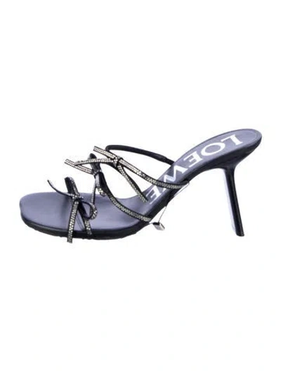 Pre-owned Loewe Leather Slides In Blue