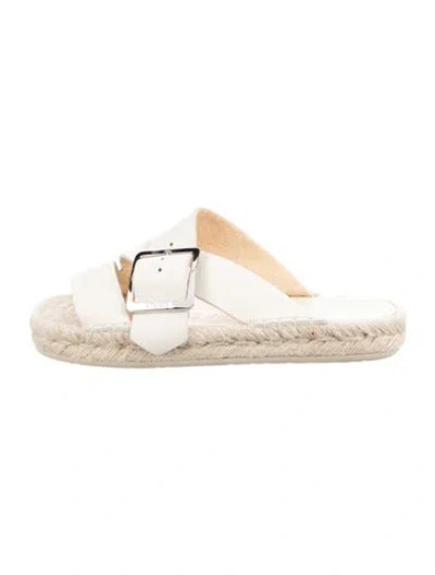 Pre-owned Loewe Leather Slides In Gold