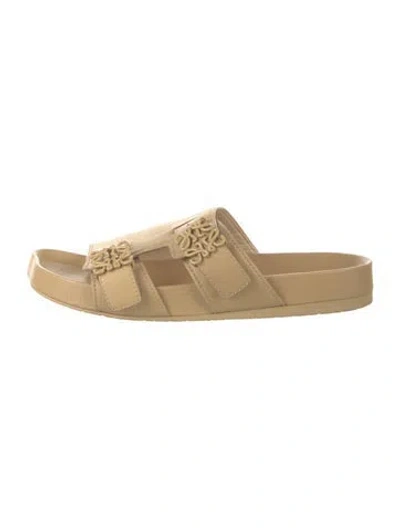 Pre-owned Loewe Leather Slides In Neutrals