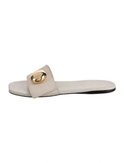 Pre-owned Loewe Leather Slides In Neutrals