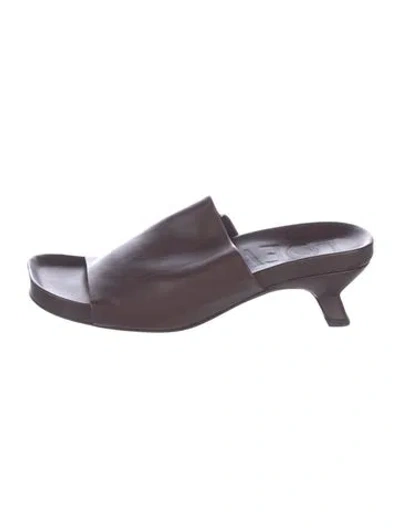 Pre-owned Loewe Leather Slides In Purple
